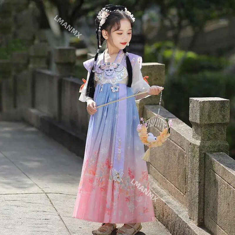 هانفو صيني فستان كلاسيكي للفتيات ، رقيق ، الربيع ، الصيف