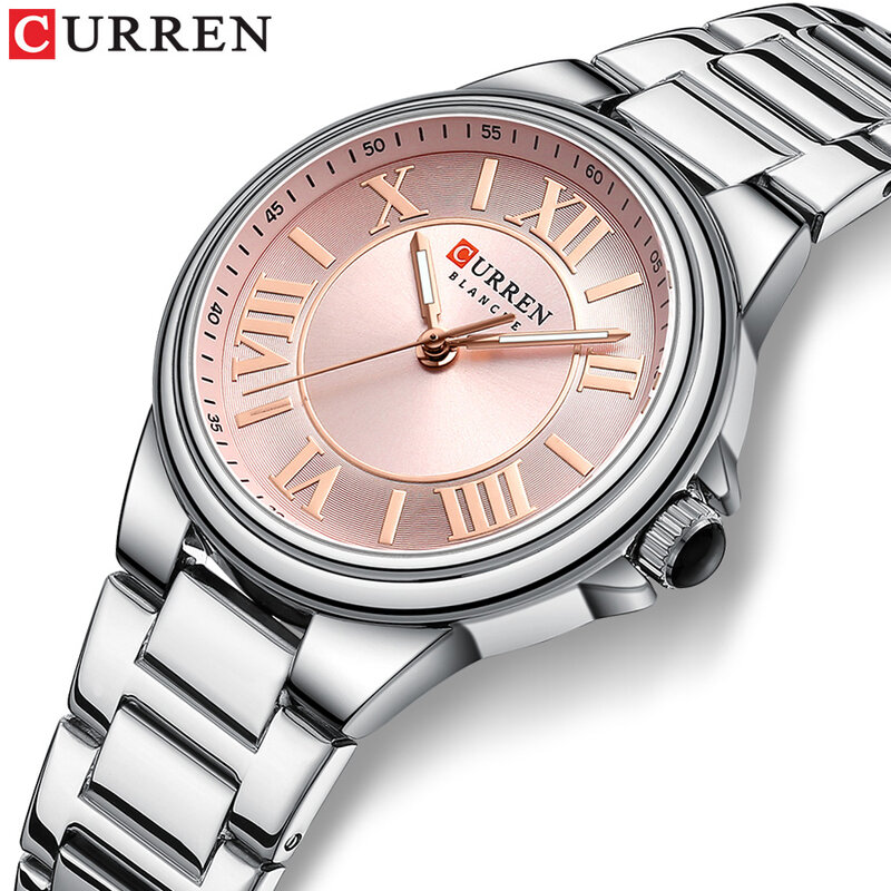 CURREN Romantic Charm orologi da polso da donna Fashion Design orologio al quarzo sottile con lancette luminose bracciale in acciaio inossidabile
