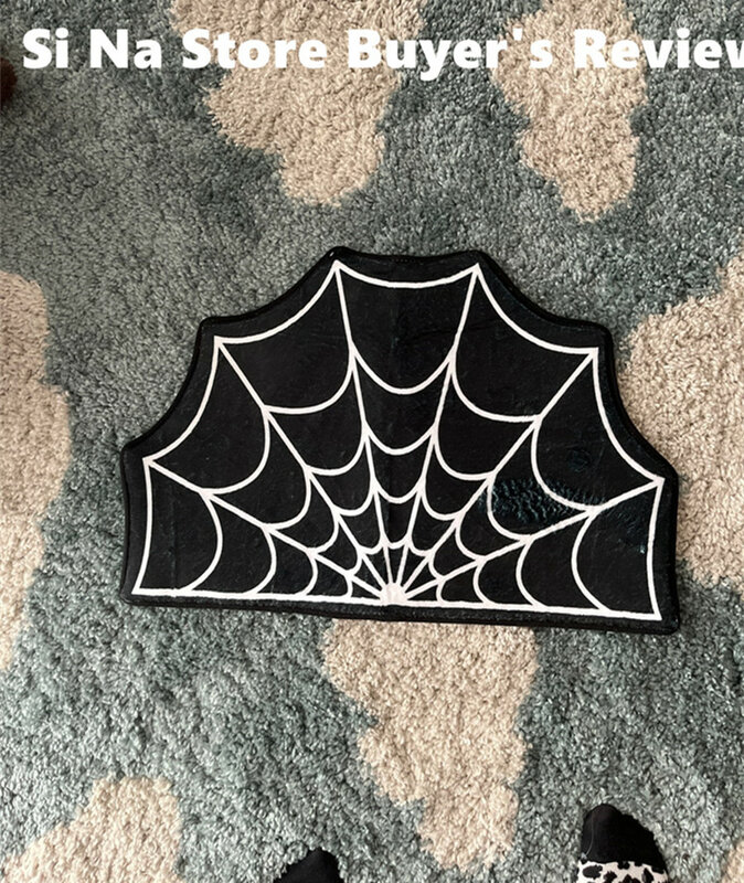Gothic Black Cobwebs Coffin Cross Skull Floor Bath Bedroom Carpet Mat Rug Doormat Living Room Non-slip Mat Gift Anime