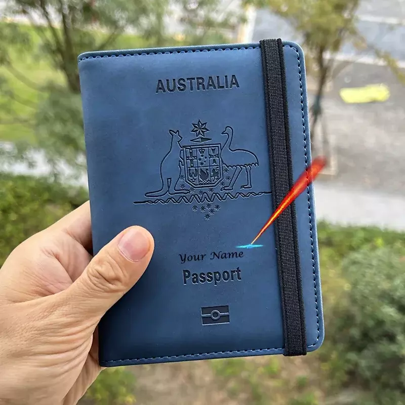 Rfid Bloqueio Tampa Do Passaporte, Austrália Travel Wallet Holder, Estojo De Cartão De Identificação