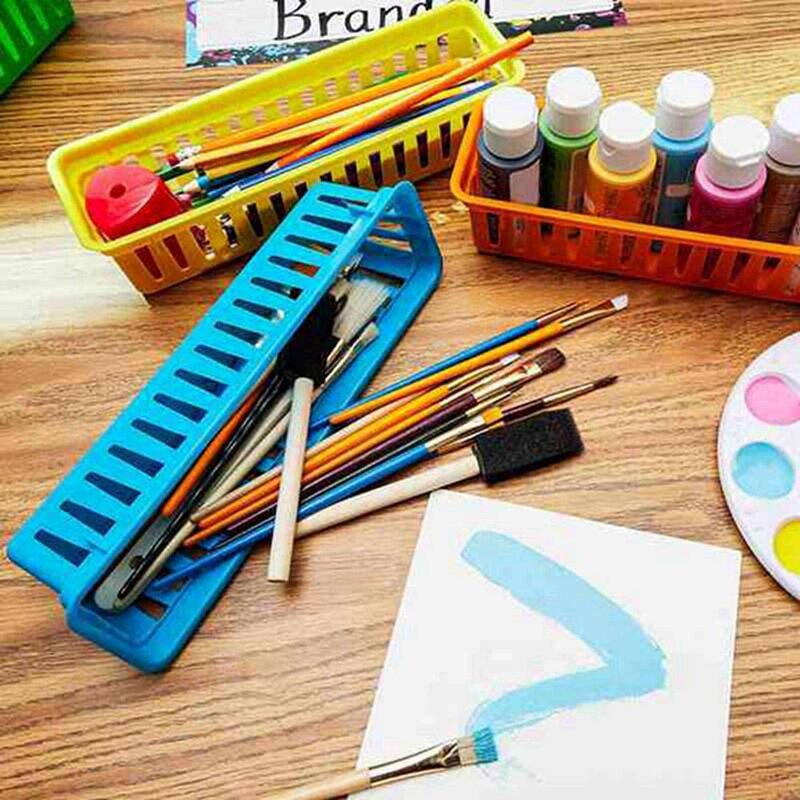 Organizador de lápices para el aula, cesta de lápices o crayones, variedad de colores, colores aleatorios (paquete de 30)