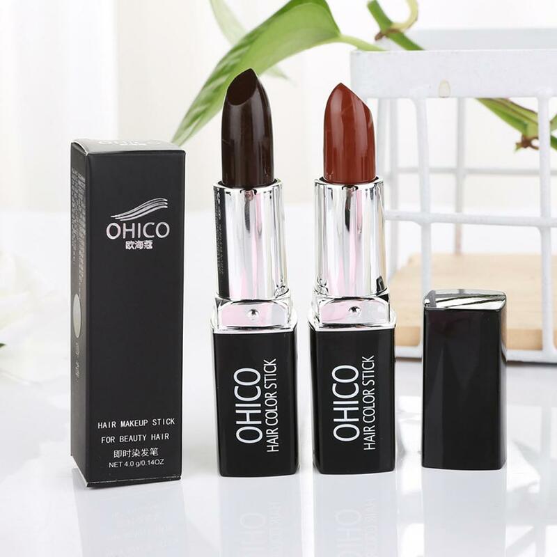 Natural Plant Extracts Lipstick Shape Hair Dye Pen Covering White Hair Disposable Hair Color Stick For Beauty Hair Fashion L1l1