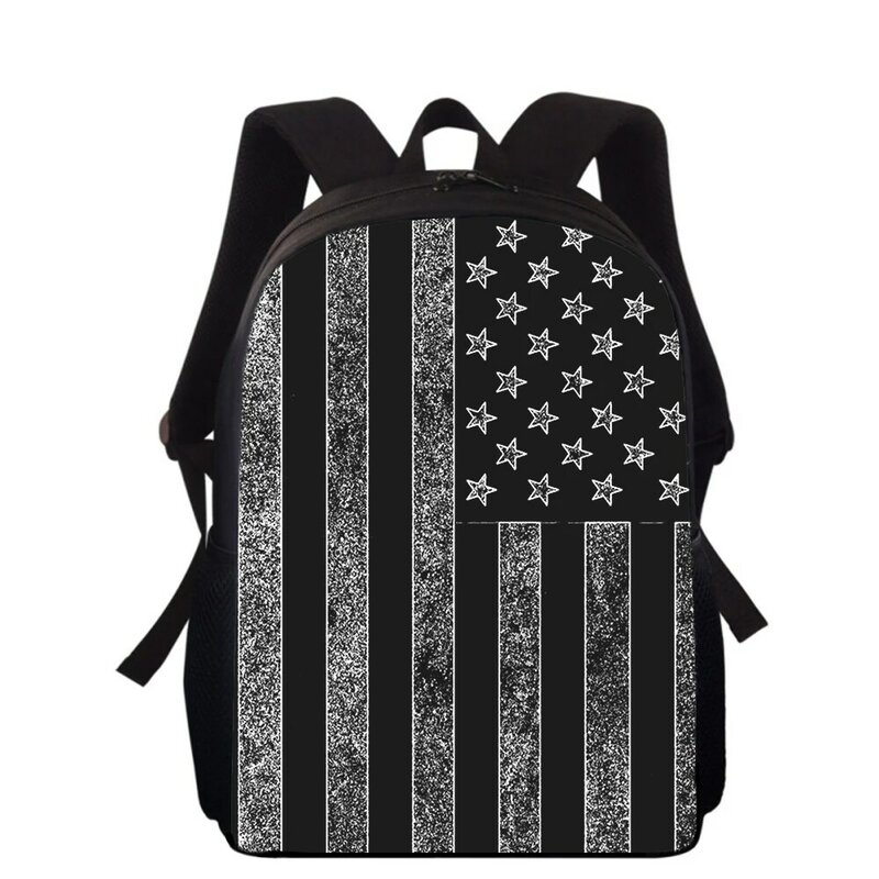 미국 국기 3D 프린트 어린이 백팩, 남녀공용 초등 학교 가방, 학생 학교 책 가방, 15 인치