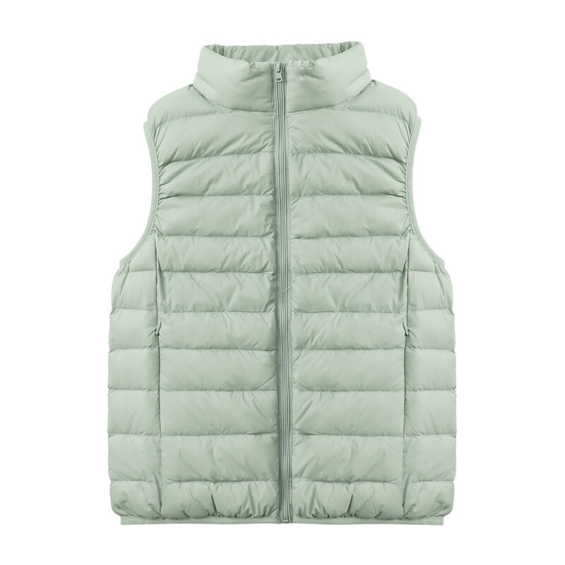пуховик женский зимний Зимние куртки для женщин 2023 Мода Casual Down Vest Высокое качество 90% белый утка вниз теплый стенд воротник жилет без рукавов пальто