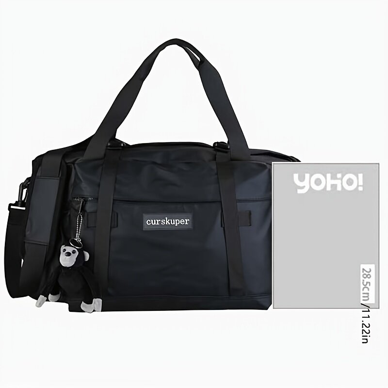 Large Capacity Travel Bag Fashion Carry-on Luggage Crossbody Bag Short Business Trip Sports Fitness Casual Versatile Black Bag