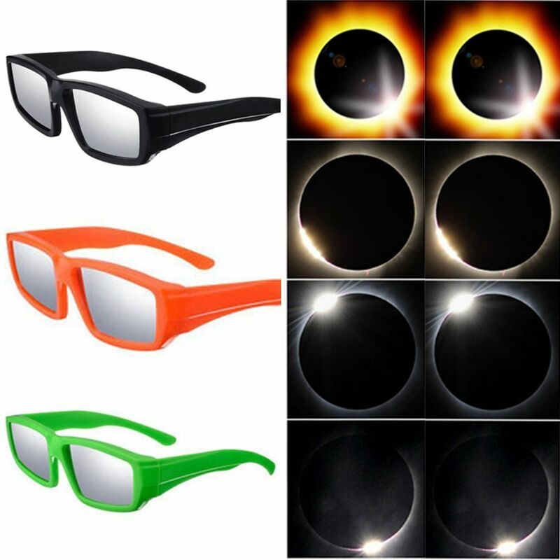 1 szt. Chroniące oczy okulary zaćmienia słońca wytrzymałe anty-UV bezpośredni widok z osłony przeciwsłonecznej z tworzywa sztucznego 3D okulary do oglądania zaćmienia