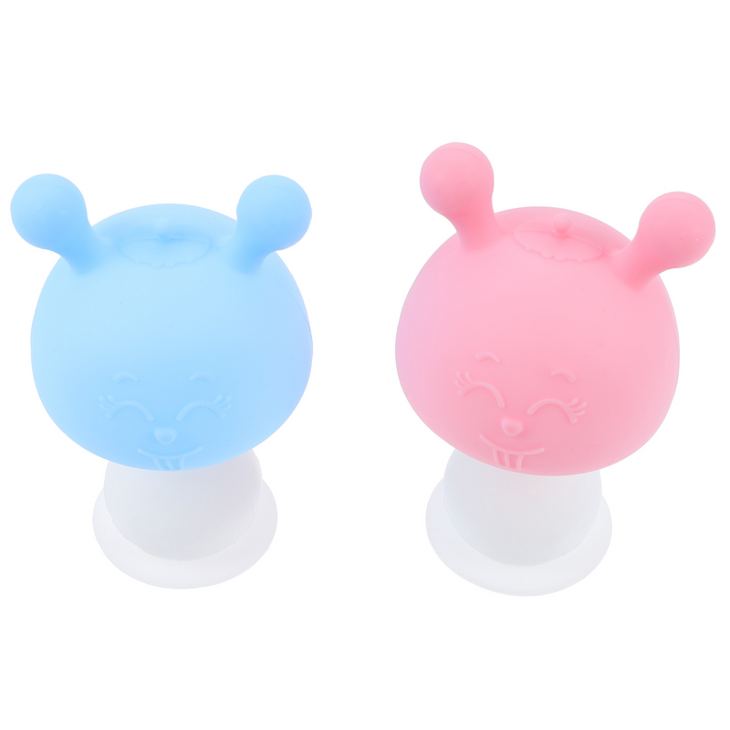 2 Pcs Silicone Mushroom Teether Baby Toy Molar Teething Pain Relief Silica Gel Supplies