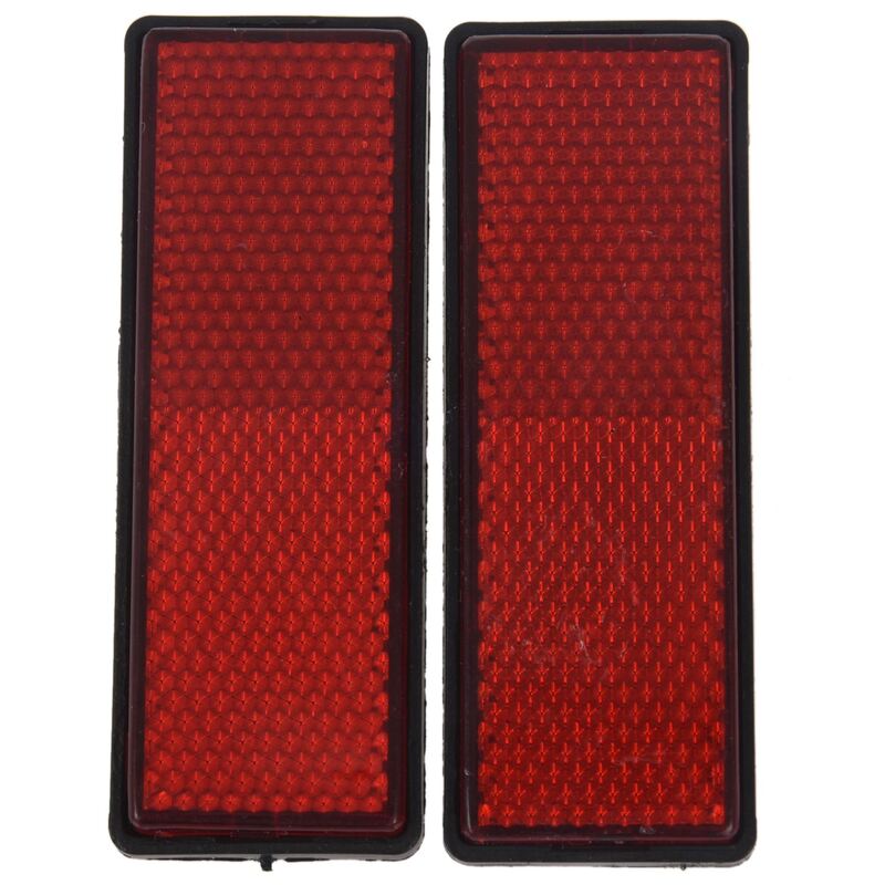 Reflectores rojos rectangulares universales para motocicletas ATV, bicicletas de Cross