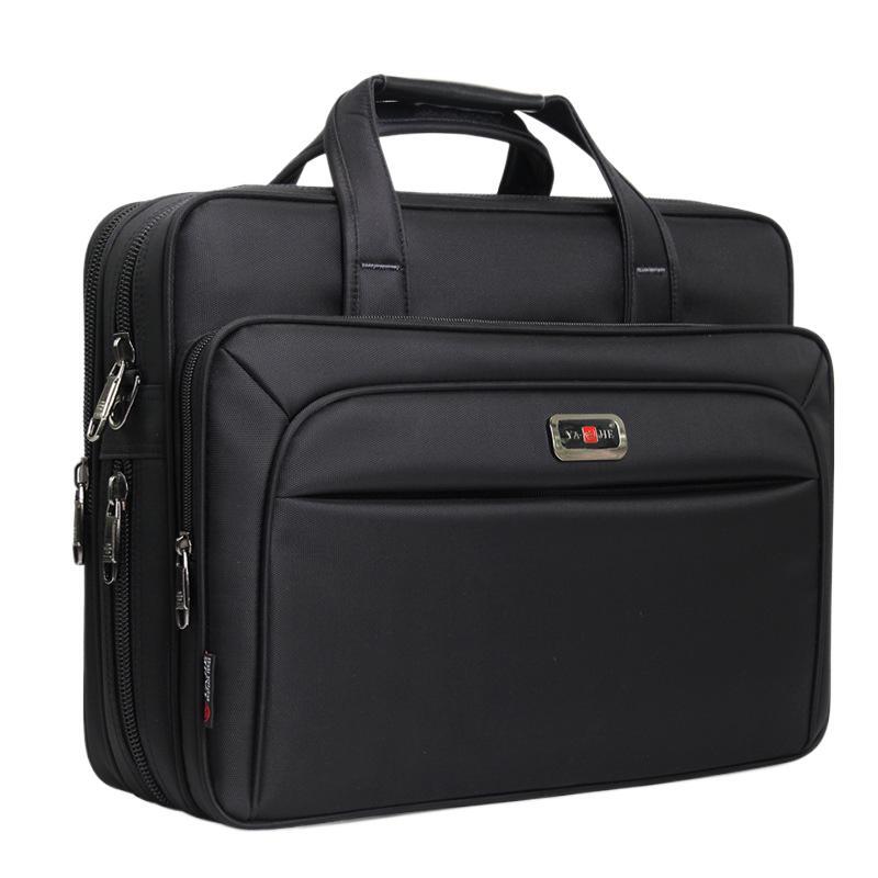 Large Capacity Oxford Men's Briefcase Waterproof 15.6 "Inch Laptop Bag Business Hand File Bag Fashion Shoulder Messenger Bag