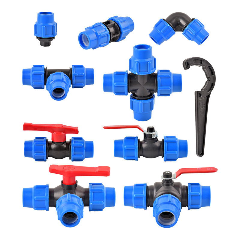 20/25/32/40/50mm PVC PE Tube Tap Water Splitter Plastic Quick Valve Connector Garden Farm Irrigation Water Pipe Fittings