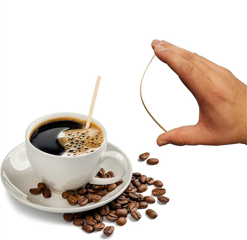 50 stücke Einweg-Kaffee rührer aus Holz heiß kalt trinken Rühren Getränkes ticks Eis riegel behandelt Stick Bar Heimgebrauch