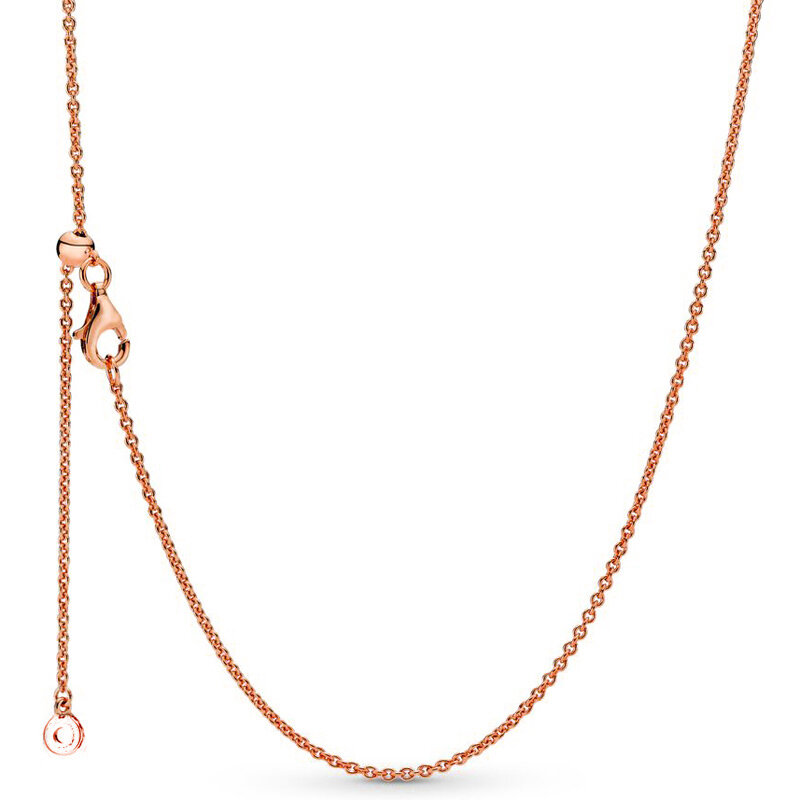 Collana di base regolabile con catena di perline in argento Vintage in oro rosa collana in argento Sterling 925 per gioielli regalo fai da te con ciondoli a perline
