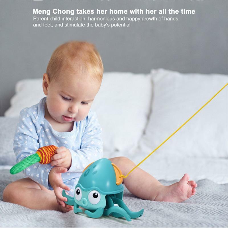 Octopus Toys For Kids LED Light Up Crawling Octopus Toy With Music Educational Preschool Moving Toy USB Rechargeable For Fine