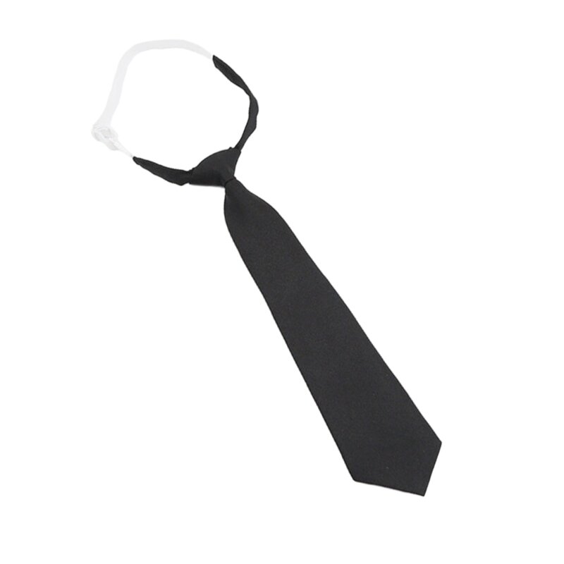 Y166 Teens Students Shirt Necktie Male Clip Closure Lazy Uniform Detachable Collars Removable Ties Costume Accessories