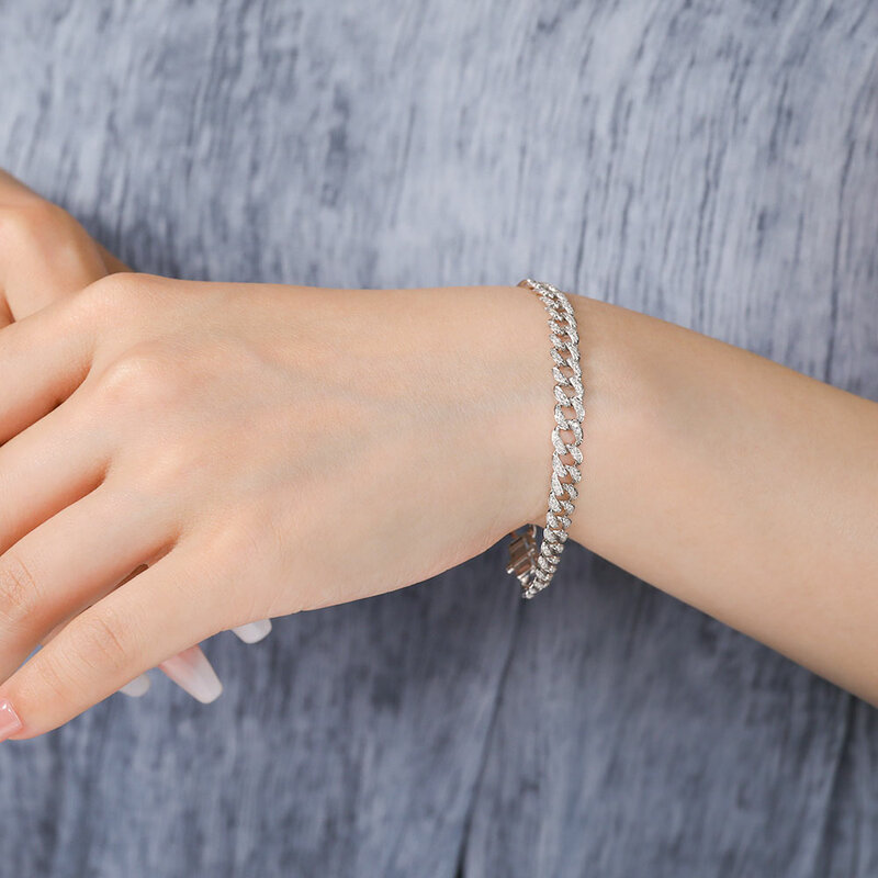 M-JAJA gelang berlian alami Kuba warna F VSI kejelasan padat 18k emas putih AU750 pernikahan pertunangan untuk wanita perhiasan bagus