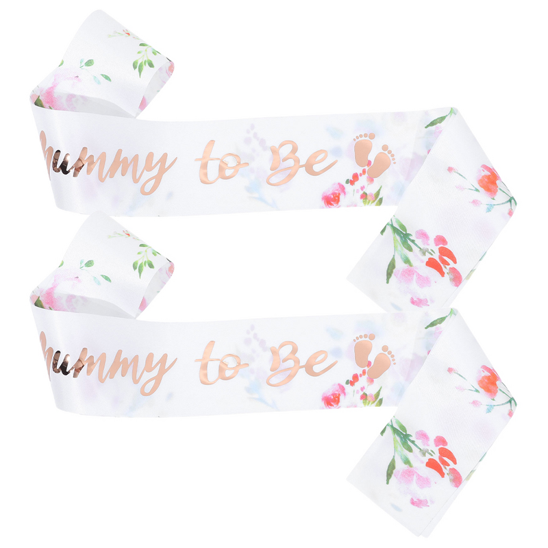 2 Pcs Expectant Mother's Belt Baby Shower Decoration Mommy to Sash Decorations Sashes for European Fashion