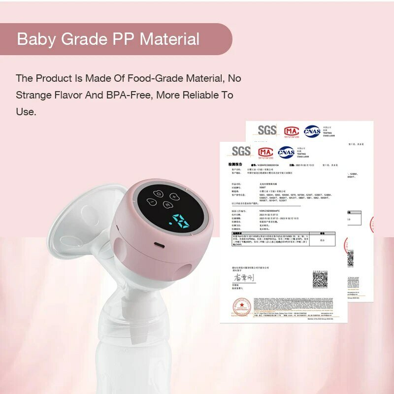Electric Breast Pump Low Noise Electric Milk Puller Automatic Milker Comfort Breastfeeding Postpartum Care 180ML Milk Bottle