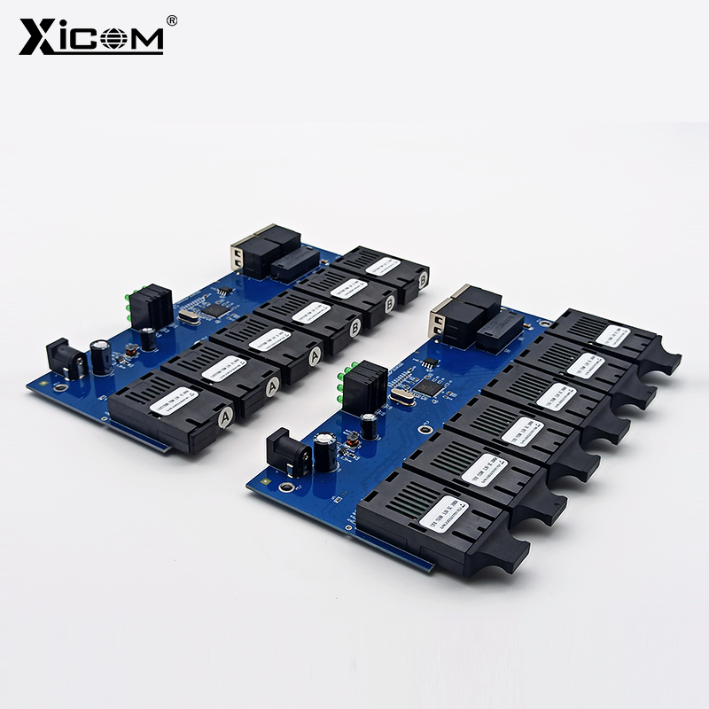 10/100M tryb pojedynczy przełącznik światłowodowy optyczny Media konwerter płytka obwodów drukowanych 6*155M z włókna Port 2 RJ45 Port 20KM SC Fast Ethernet Simplex/Duplex