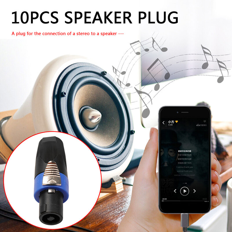 Konektor Speaker Audio 4 Tiang Colokan Kunci Putar Speaker Portabel Dapat Diisi Ulang Nirkabel untuk Speakon Neuttrik NL4FC