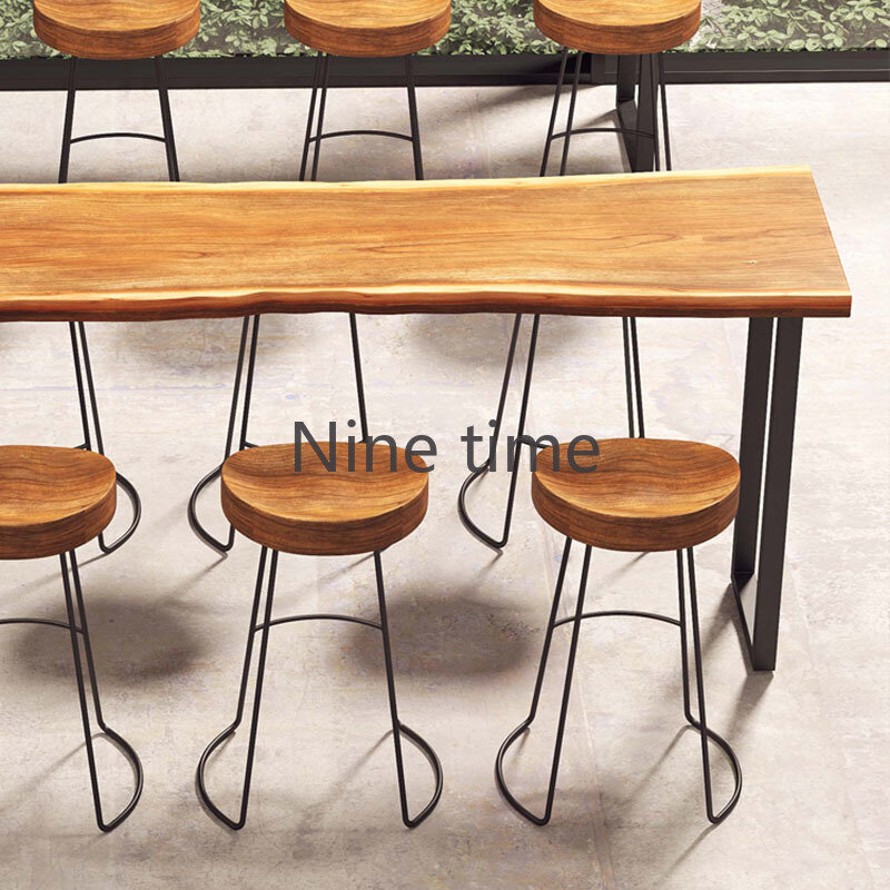 โต๊ะบาร์ไม้ทันสมัยโต๊ะสำหรับรับบาร์ติดผนังแบบยาวสวยงามโต๊ะค็อกเทลสไตล์นอร์ดิกสำหรับ perabot dapur