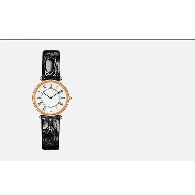 Luxury New Quartz Watch Ladies Rose Gold Black Leather Sport Watches