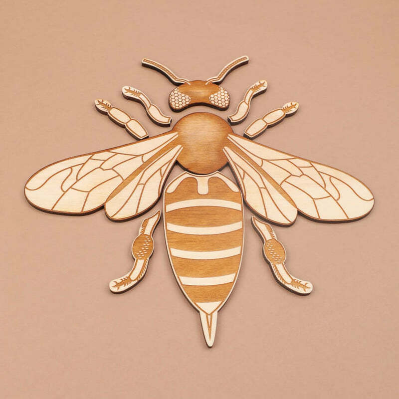 Honeybee Struktur Anatomi Kayu Multilapis Puzzle Anak Belajar Kognisi Puzzle Mainan Hadiah