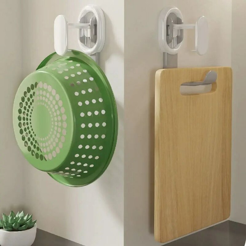 Punch-Free Sticky Bathroom Kitchen Traceless Washbasin Save Space Organizer Wall Mount Hook Holder Adhesive Storage Rack