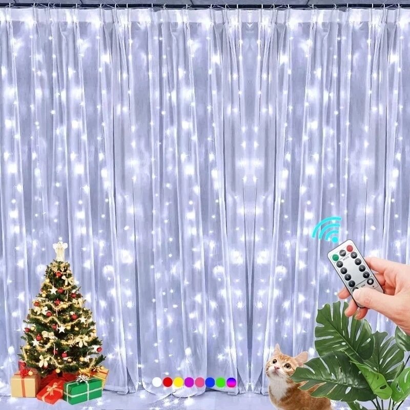 Guirlandes lumineuses à LED avec télécommande, décoration de noël, féerique, pour chambre à coucher