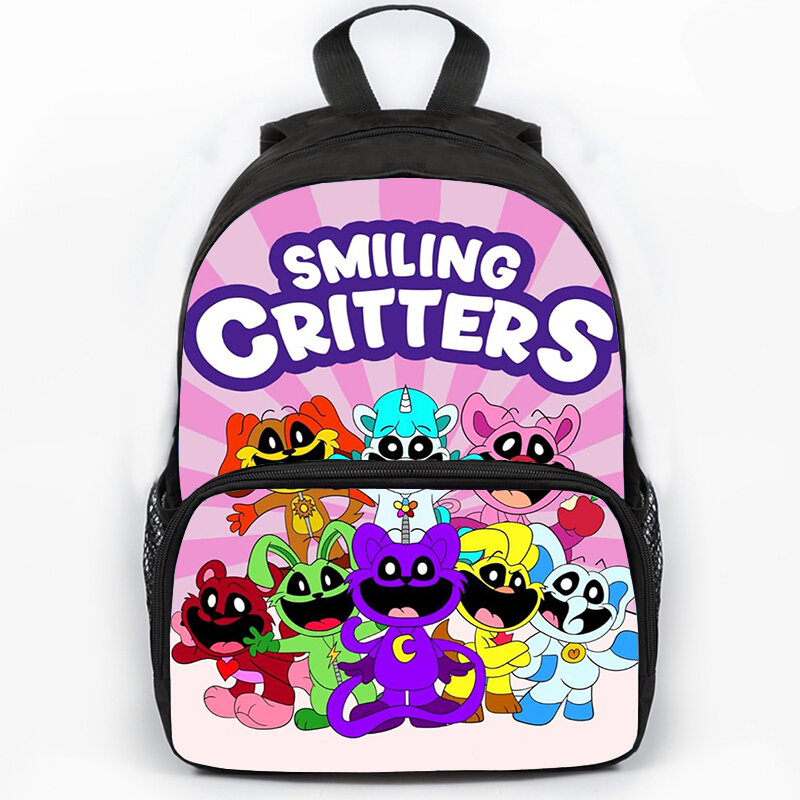 Smiling Critters stampa borse da scuola divertenti zaini per cartoni animati ragazzi ragazze zaino per Laptop di grande capacità borsa per bambini Bookbag per adolescenti