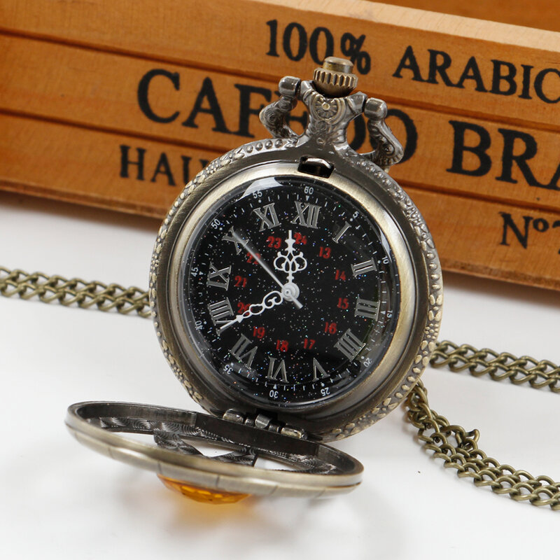 Collana con orologio da tasca al quarzo da donna steampunk scava fuori i regali dell'orologio da tasca Vintage Dropshipping