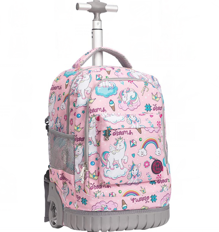 18 дюймовый Дорожный чемодан на колесиках для девочек, рюкзак на колесиках для ноутбука, рюкзак для подростков, Дорожный чемодан на колесиках