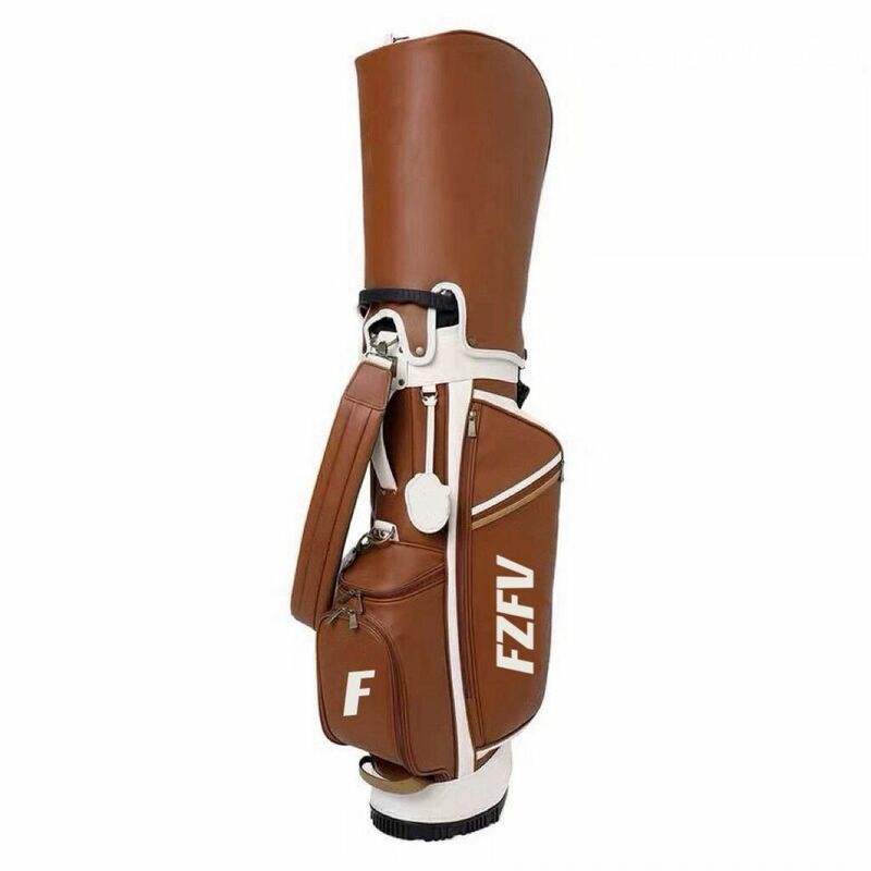 Golf bag men's and women's trendy PU waterproof multifunctional golf stand bag with two hats