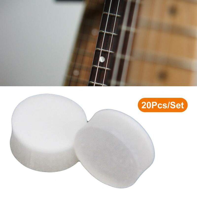 20Pcs/Set Guitar Dots Solid Wear-Resistant White Color Exquisite Fresh 3 Sizes Guitar Fretboard Dots for Ukulele