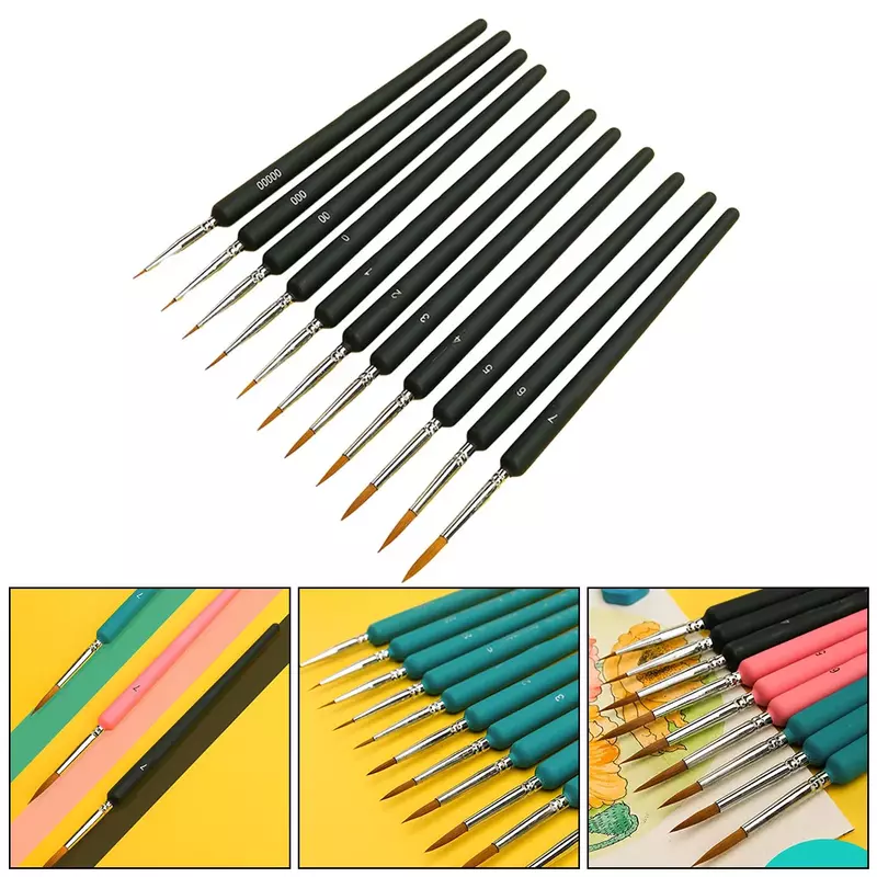 Brand New Paint Brush Artists Brushes Fine High-quality Material Painting Brush 11 Different Sizes Hook Line Brush