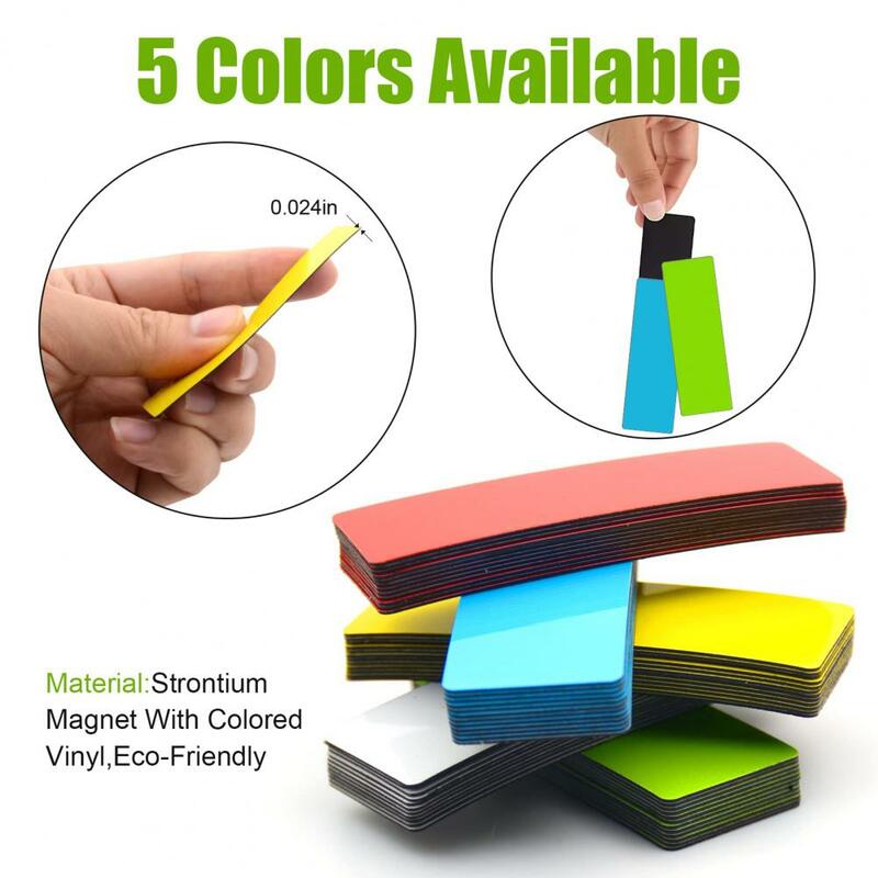 54/72Pcs Magnetic Dry Erase Labels Waterproof Reusable Writable Strips Organization Colored Borders For Classroom Home Office