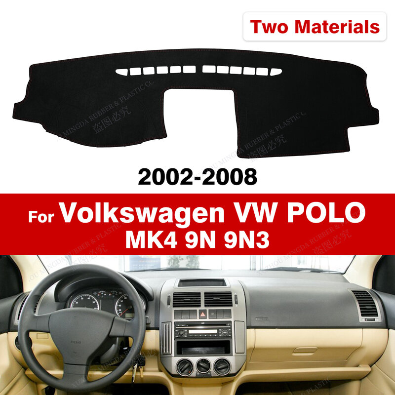 Car Dashboard Cover For Volkswagen VW POLO MK4 2002 2003 2004 2005 2006 2007 2008 9N 9N3 Dash Mat Anti-UV Carpet Car Accessories