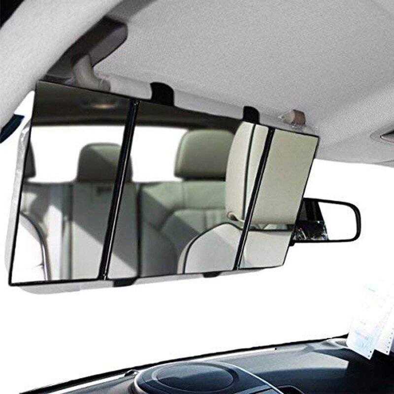 مرآة زينة قابلة للطي للسيارة ، مرآة ظلة قابلة للتعديل ، مرآة ديكور داخلية للسيارة ، 3 أقسام
