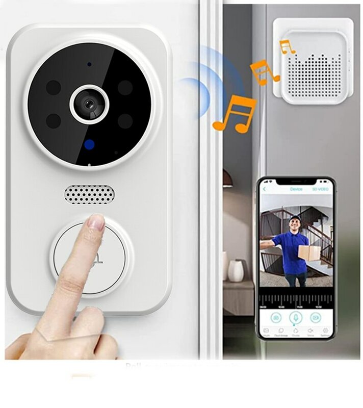 Звонок дверной беспроводной с Wi-Fi, аккумулятором и камерой ночного видения