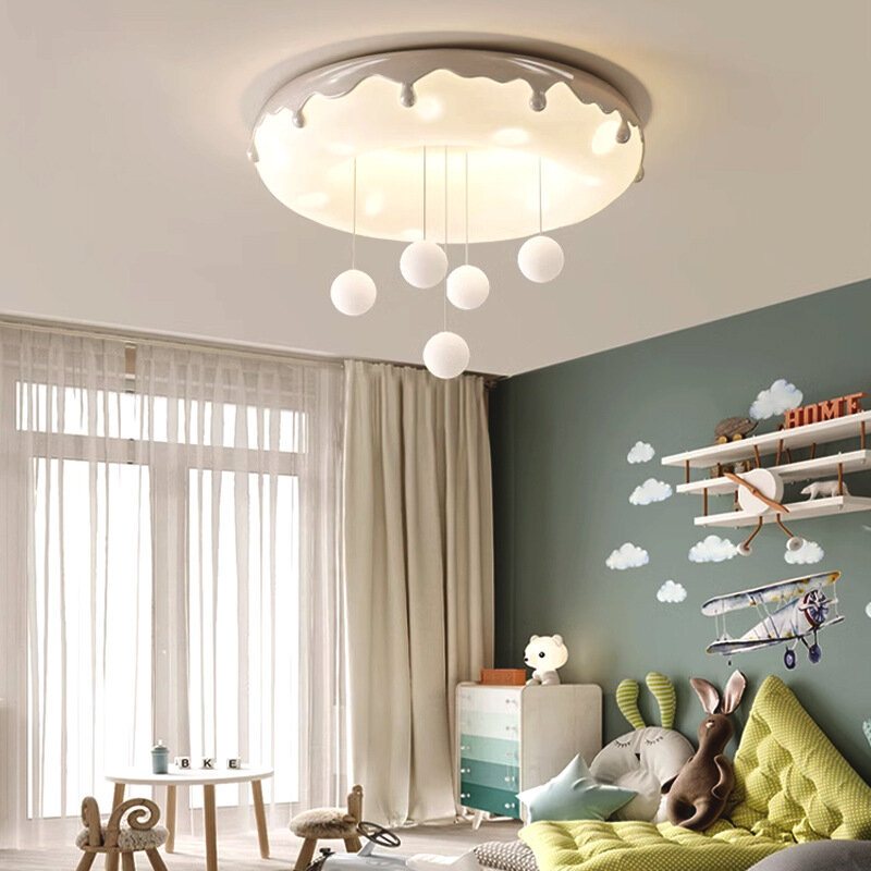 AiPaiTe Modern Donut Styling Round Led Ceiling chandelier for the children's room Bedroom study Decoration Light fixture
