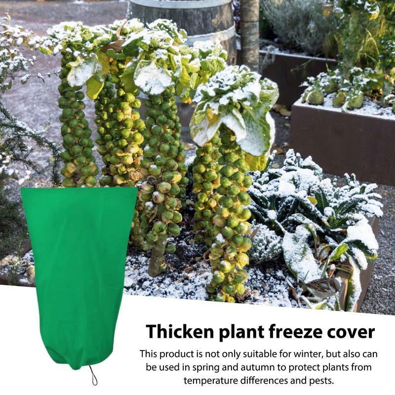 Plant Covers Freeze Protection Frost Cloth Bags Waterproof And Warm Plant Protection Cloth Drawstring Bags For Vegetable Flowers