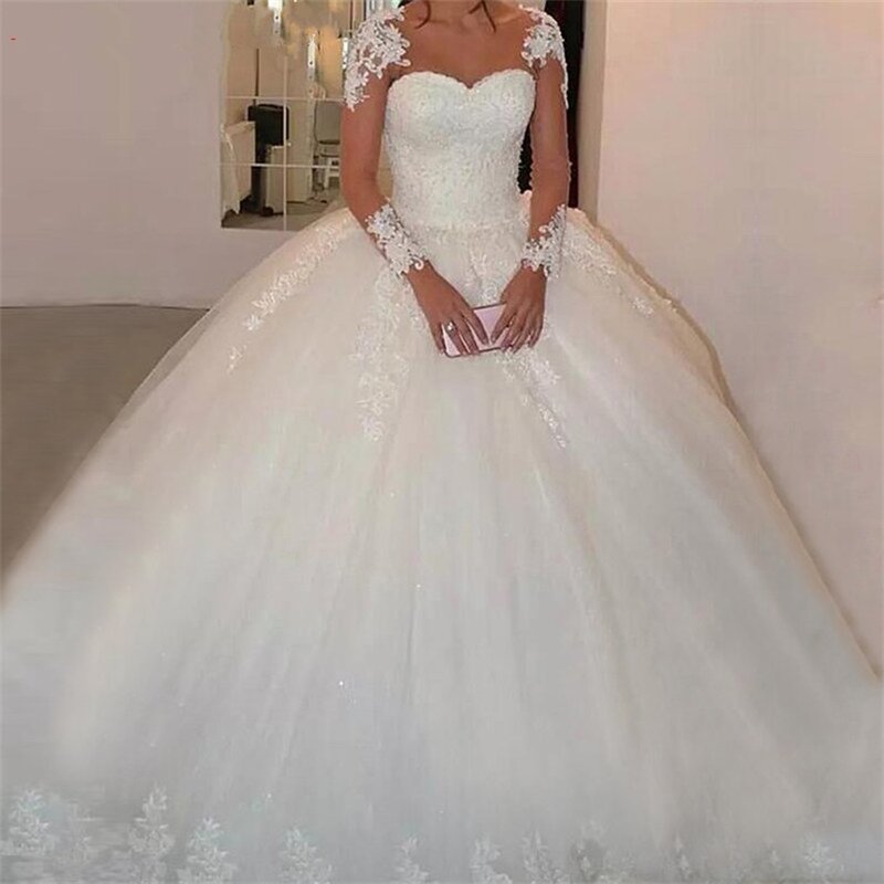 Vestidos De Noiva 2023 abiti da sposa a maniche lunghe su misura abiti da ballo robe de mariage abiti da sposa modesti e belli