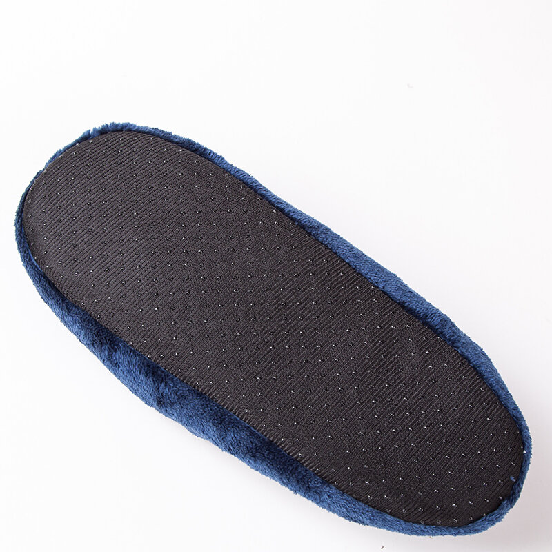 Pantoufles en peluche antidérapantes pour homme, chaussures plates noires, grandes tailles, douces et confortables, idéal pour l'hiver