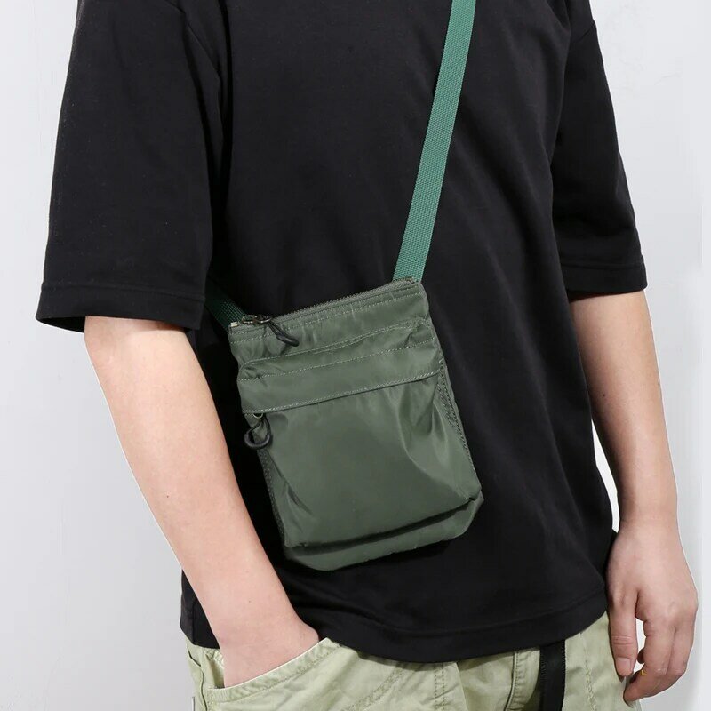 Tas selempang kain nilon tahan air gaya Jepang tas selempang kasual tas selempang tas desainer kecil untuk pria
