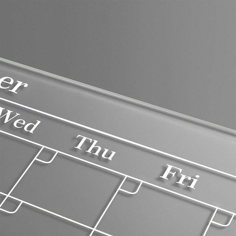 Placa acrílica customizável com calendário magnético, seco Erase, mensagens versáteis, seco