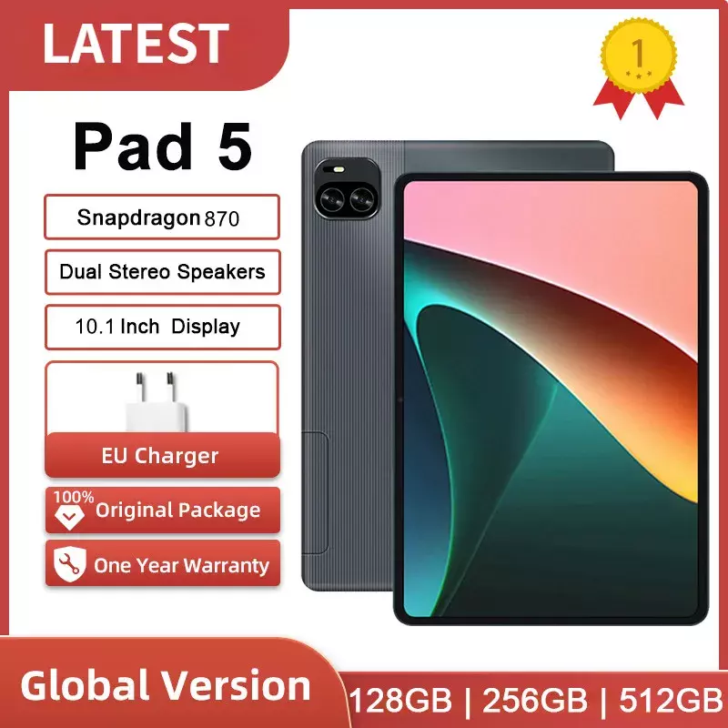 Tablet versi global 2023, Pc PAD5 10.1 inci Android 12GB 512GB Octa Core Google Play WPS 5G WIFI Bluetooth penjualan terlaris