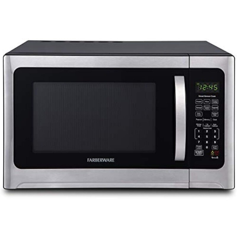 Countertop Microwave 1100 Watts 1.2 cu ft - Smart Sensor Microwave Oven With LED Lighting and Child Lock  Perfect for Apartments