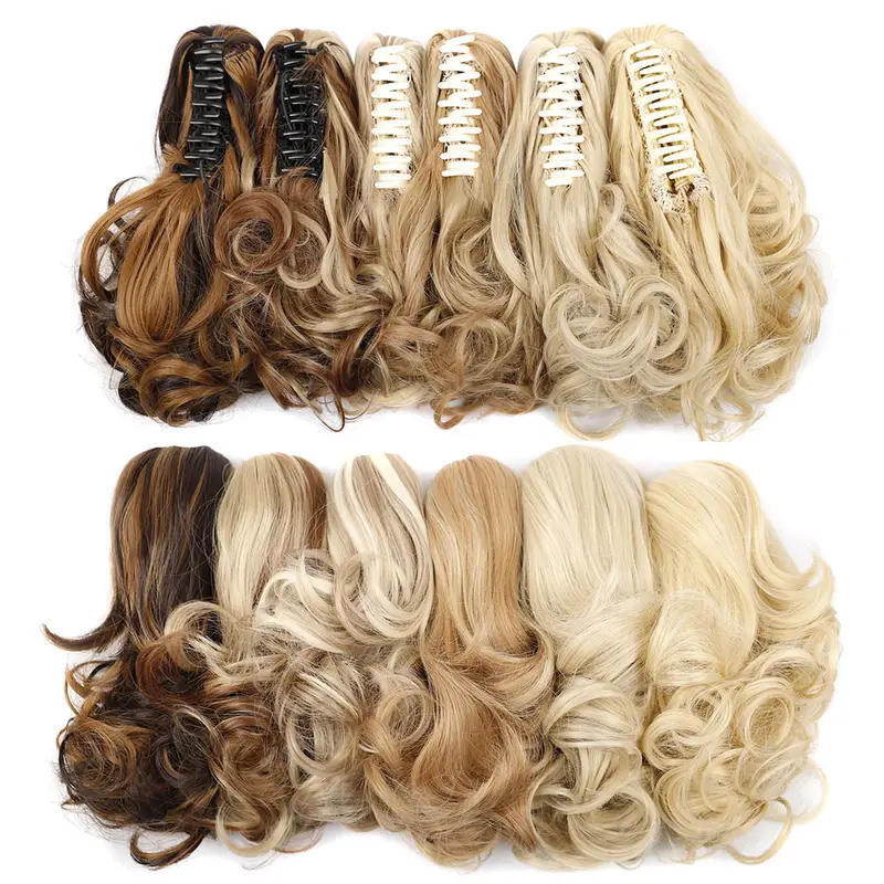 女性と女の子のための金髪混合文字列,長い髪の延長,人工毛,日常使用
