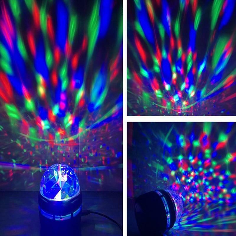Lampe Projecteur Étoile USB 62, Boule Magique Rotative Colorée, Lumière de Scène de ixKTV Bar Chang DJ, Nouveauté