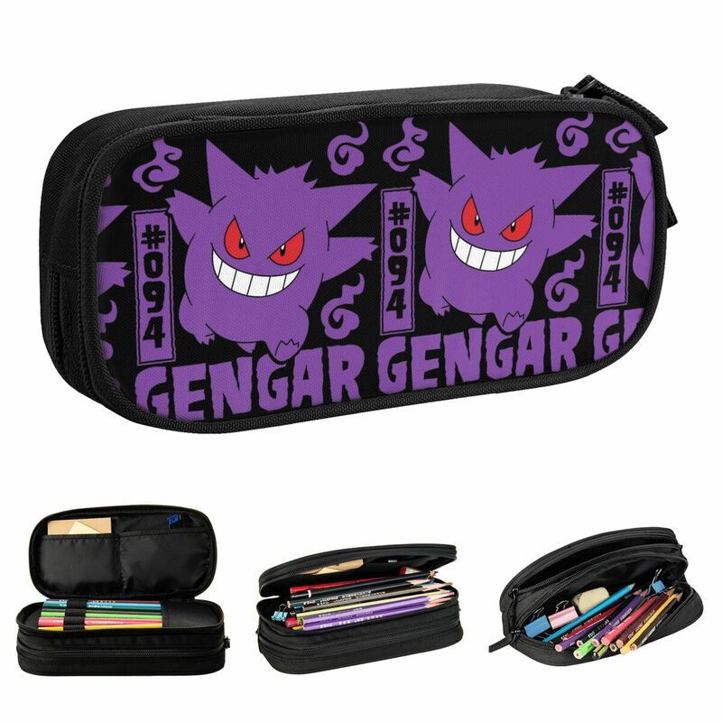Pokemon Gengar Pencil Cases Pen Box Pencil Bags Student Large Storage Students School Cosmetic Pencil Box