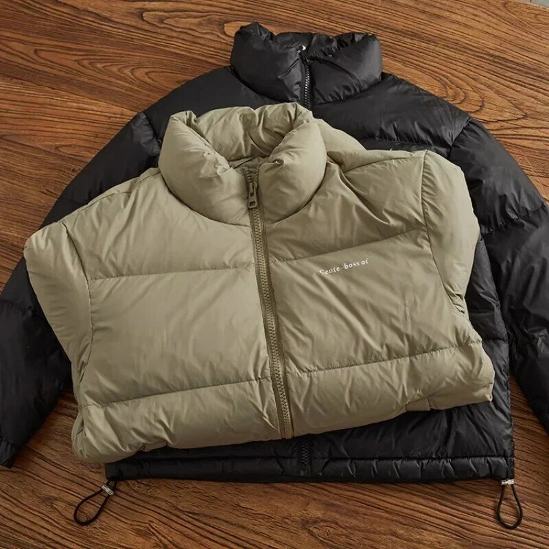 남성용 90 울 두꺼운 다운 재킷, 따뜻한 연인, 빵 세트 스탠드 칼라 셔츠, 겨울 신상